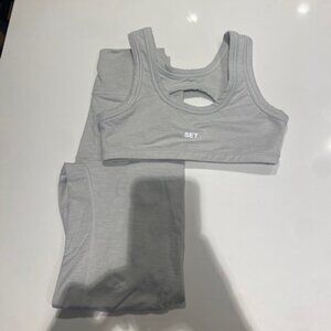 SET Active / FormCloud Leggings & Arch Back Bra / Heather Grey / Small